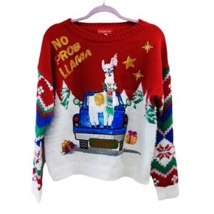 Blizzard Bay Ugly Christmas Sweater No Prob Llama NWOT Size XL